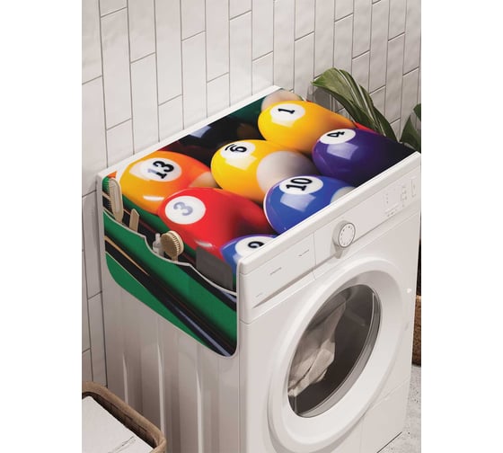 Органайзер для хранения Ambesonne "Бильярдный набор" на стиральную машину, 45x120 см, cwm_9906 1