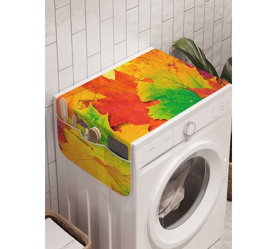 Органайзер для хранения Ambesonne "Украшение листьями" на стиральную машину, 45x120 см, cwm_18850 1