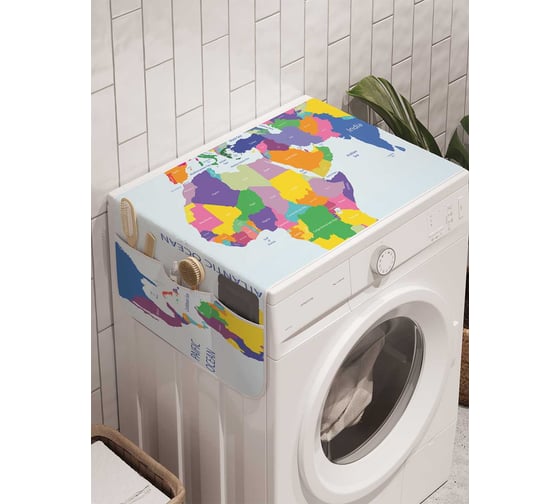 Органайзер для хранения Ambesonne "Мир во всех красках" на стиральную машину, 45x120 см, cwm_6997 1