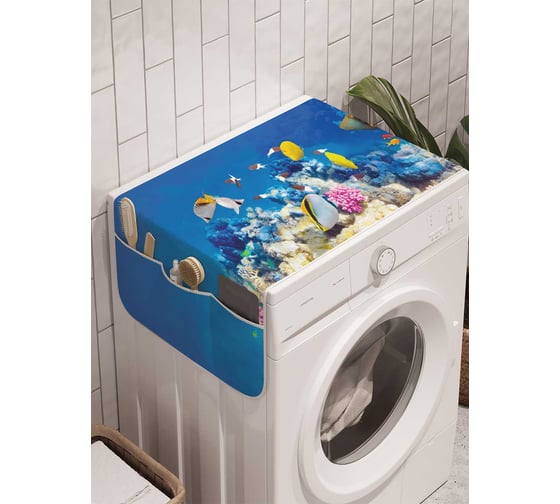 Органайзер для хранения Ambesonne "Экзотические морские жители" на стиральную машину, 45x120 см, cwm_14604 1