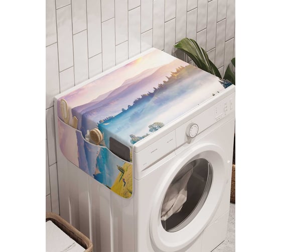 Органайзер для хранения Ambesonne "Туманные холмы" на стиральную машину, 45x120 см, cwm_13666 1