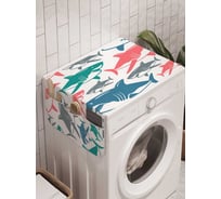 Органайзер для хранения Ambesonne "Нашествие акул" на стиральную машину, 45x120 см, cwm_19813