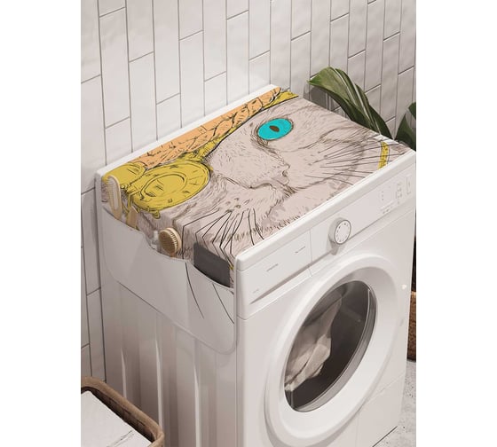 Органайзер для хранения Ambesonne "Волшебный одноглазый кот" на стиральную машину, 45x120 см, cwm_19903 1