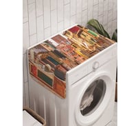 Органайзер для хранения Ambesonne "Лодка на уличной реке" на стиральную машину, 45x120 см, cwm_779