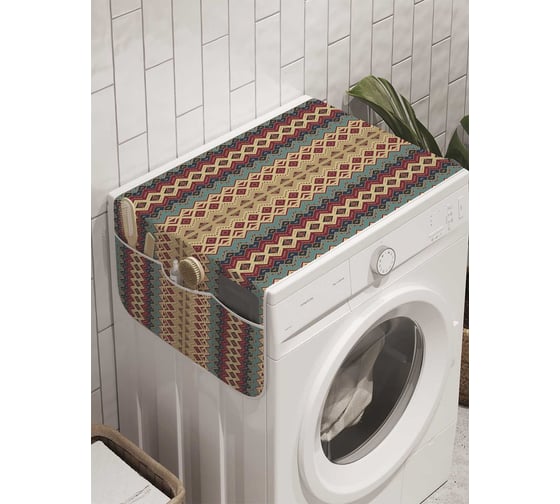 Органайзер для хранения Ambesonne "Фигурные полосы" на стиральную машину, 45x120 см, cwm_10189 1
