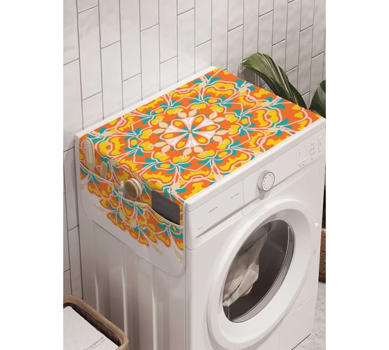 Органайзер для хранения Ambesonne "Красочный цветочный узор" на стиральную машину, 45x120 см, cwm_19290