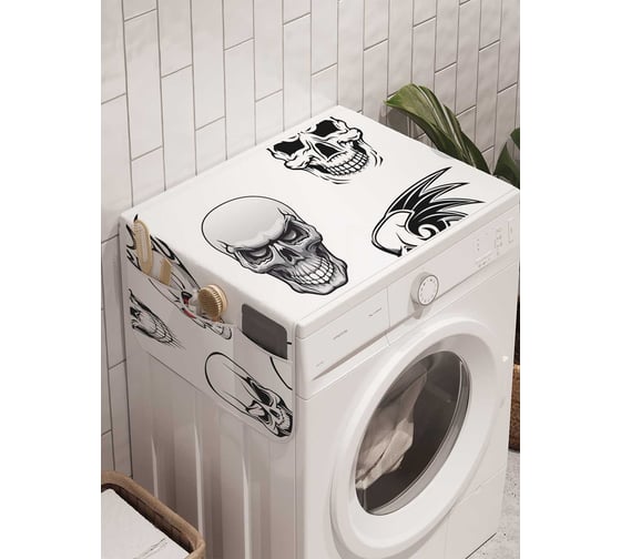 Органайзер для хранения Ambesonne "Разные черепа" на стиральную машину, 45x120 см, cwm_22184 1