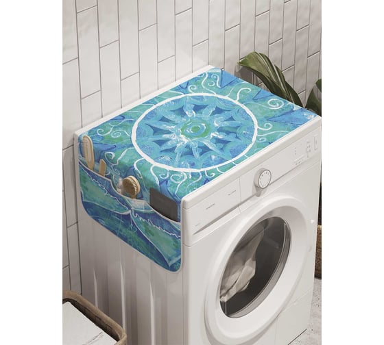 Органайзер для хранения Ambesonne "Сине-зеленая мандала" на стиральную машину, 45x120 см, cwm_8771 1