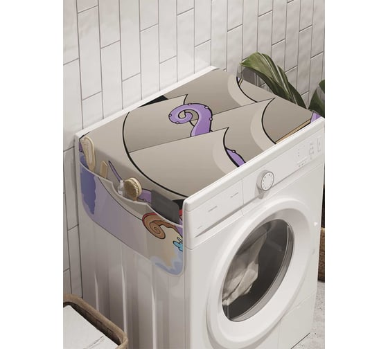 Органайзер для хранения Ambesonne "Пиратский корабль с осьминогом" на стиральную машину, 45x120 см, cwm_7963 1