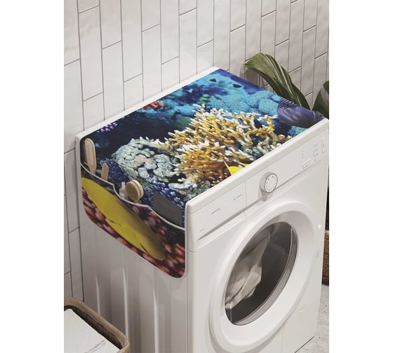 Органайзер для хранения Ambesonne "Коралловый берег" на стиральную машину, 45x120 см, cwm_9229