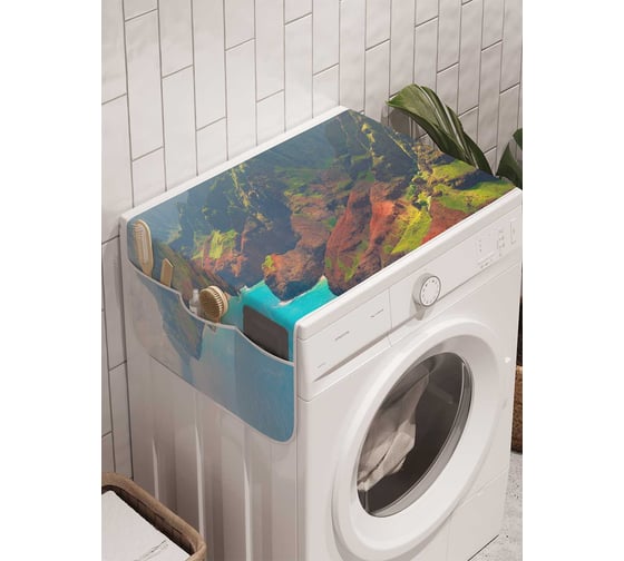 Органайзер для хранения Ambesonne "Берег в горах" на стиральную машину, 45x120 см, cwm_12294 1