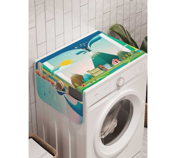 Органайзер для хранения Ambesonne "Китовый остров" на стиральную машину, 45x120 см, cwm_23204