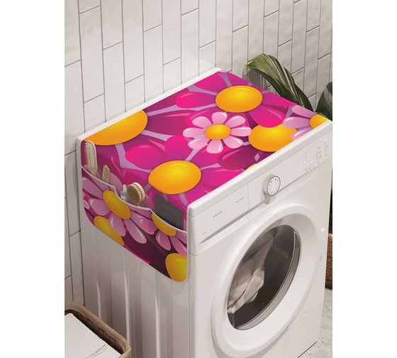 Органайзер для хранения Ambesonne "Нежные ромашки" на стиральную машину, 45x120 см, cwm_12447 1