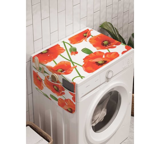 Органайзер для хранения Ambesonne "Бескрайние маки" на стиральную машину, 45x120 см, cwm_11900 1