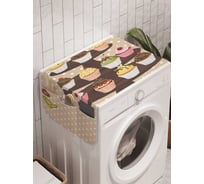 Органайзер для хранения Ambesonne "Пирожная мания" на стиральную машину, 45x120 см, cwm_7485