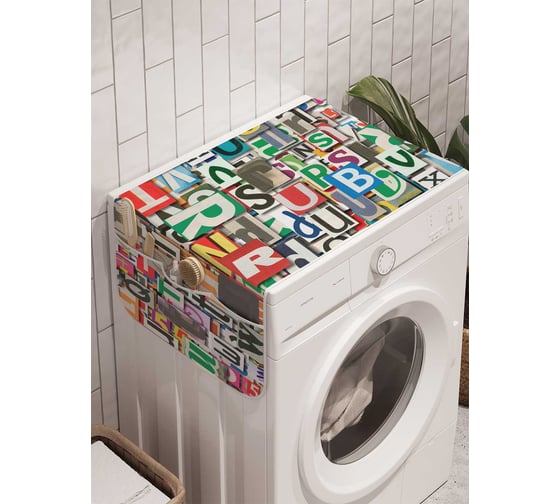 Органайзер для хранения Ambesonne "Буквенный хаос" на стиральную машину, 45x120 см, cwm_12463 1