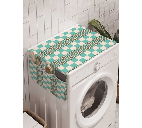Органайзер для хранения Ambesonne "Клеточные полосы" на стиральную машину, 45x120 см, cwm_23245 1