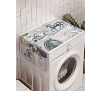 Органайзер для хранения Ambesonne "Композиция с лошадьми" на стиральную машину, 45x120 см, cwm_13567