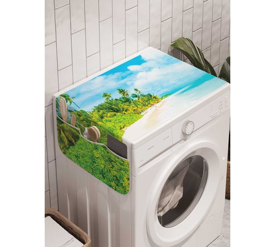 Органайзер для хранения Ambesonne "Береговые заросли" на стиральную машину, 45x120 см, cwm_13802 1