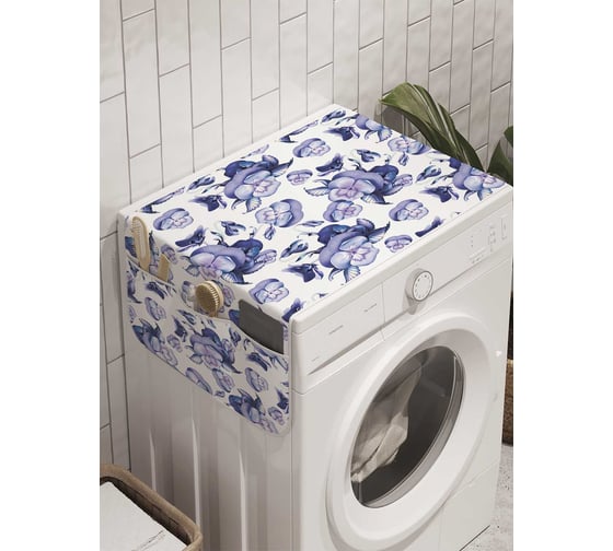Органайзер для хранения Ambesonne "Ледниковые цветы" на стиральную машину, 45x120 см, cwm_8095 1