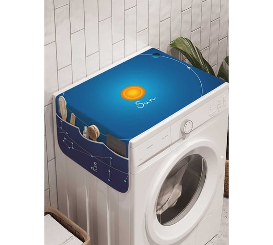 Органайзер для хранения Ambesonne "Солнце и зодиак" на стиральную машину, 45x120 см, cwm_18673 1