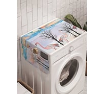 Органайзер для хранения Ambesonne "Будни фламинго" на стиральную машину, 45x120 см, cwm_7808