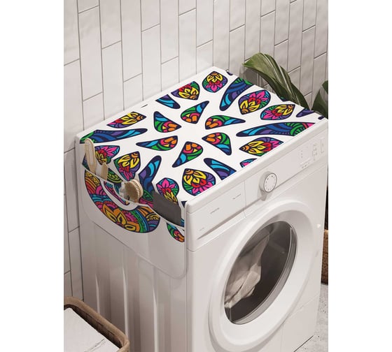 Органайзер для хранения Ambesonne "Безумный цветок" на стиральную машину, 45x120 см, cwm_18658 1