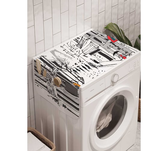 Органайзер для хранения Ambesonne "Дождливый париж" на стиральную машину, 45x120 см, cwm_14713 1