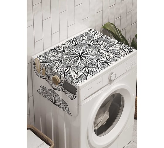 Органайзер для хранения Ambesonne "Цветочный звук" на стиральную машину, 45x120 см, cwm_8764 1