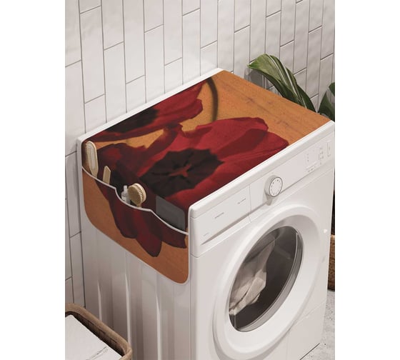 Органайзер для хранения Ambesonne "Домашний мак" на стиральную машину, 45x120 см, cwm_4499 1