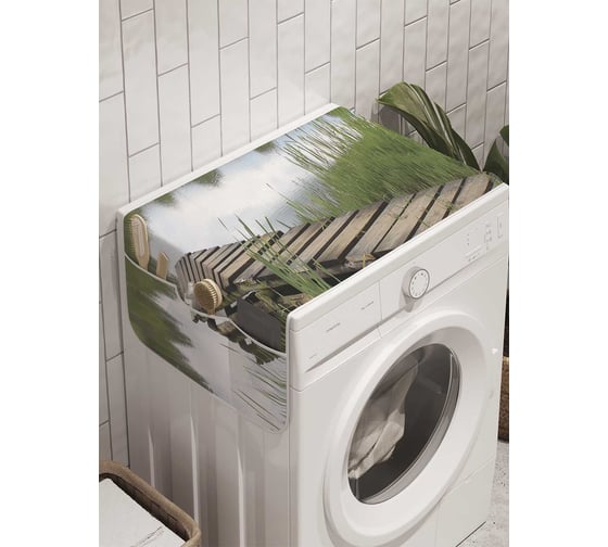Органайзер для хранения Ambesonne "Озерный мостик" на стиральную машину, 45x120 см, cwm_9156