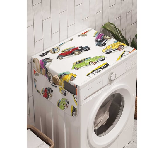 Органайзер для хранения Ambesonne "Машины века" на стиральную машину, 45x120 см, cwm_5229 1