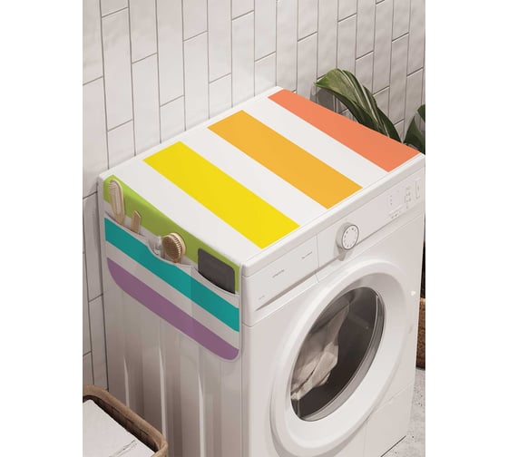 Органайзер для хранения Ambesonne "Вертикаль красок" на стиральную машину, 45x120 см, cwm_29315 1