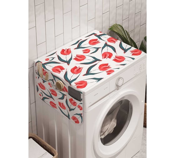 Органайзер для хранения Ambesonne "Цветочный узор" на стиральную машину, 45x120 см, cwm_17741 1