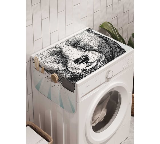 Органайзер для хранения Ambesonne "Дикий медведь" на стиральную машину, 45x120 см, cwm_7448