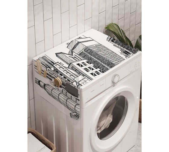 Органайзер для хранения Ambesonne "Высотные дома" на стиральную машину, 45x120 см, cwm_18086 1