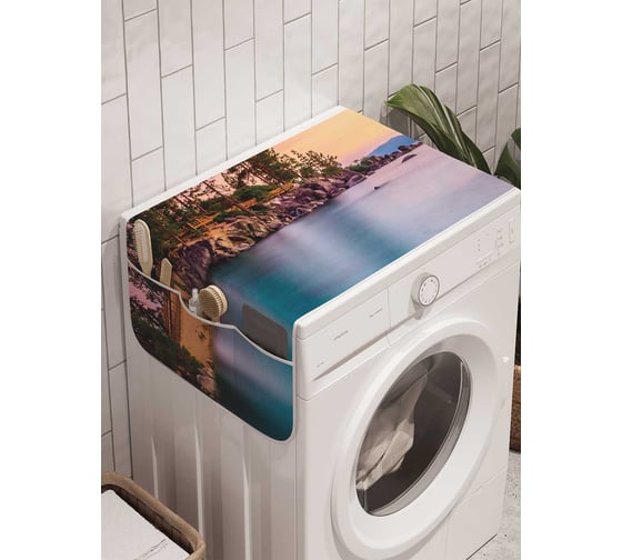 Органайзер для хранения Ambesonne "Лесные берега" на стиральную машину, 45x120 см, cwm_18435 1