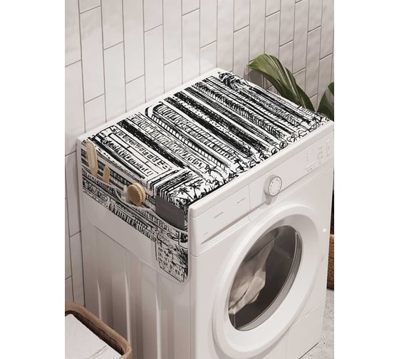 Органайзер для хранения Ambesonne "На яхте вокруг города" на стиральную машину, 45x120 см, cwm_18176 1