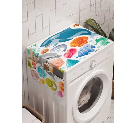 Органайзер для хранения Ambesonne "Яркий морской мир" на стиральную машину, 45x120 см, cwm_18163 1