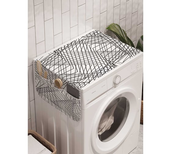 Органайзер для хранения Ambesonne "Квадратные скручивания" на стиральную машину, 45x120 см, cwm_4665