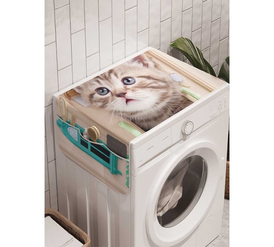Органайзер для хранения Ambesonne "Кошачий дом" на стиральную машину, 45x120 см, cwm_7712 1