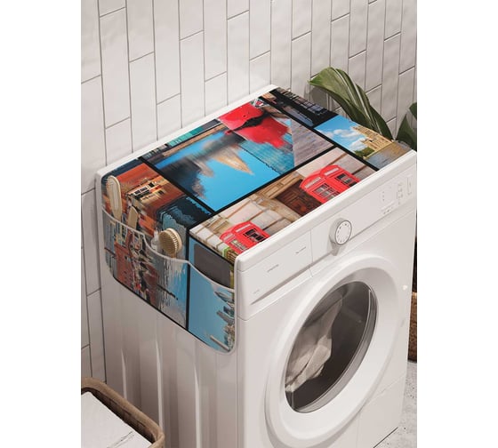 Органайзер для хранения Ambesonne "Лондонский коллаж" на стиральную машину, 45x120 см, cwm_18467 1