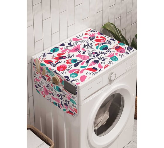 Органайзер для хранения Ambesonne "Цветочный узор" на стиральную машину, 45x120 см, cwm_17738 1