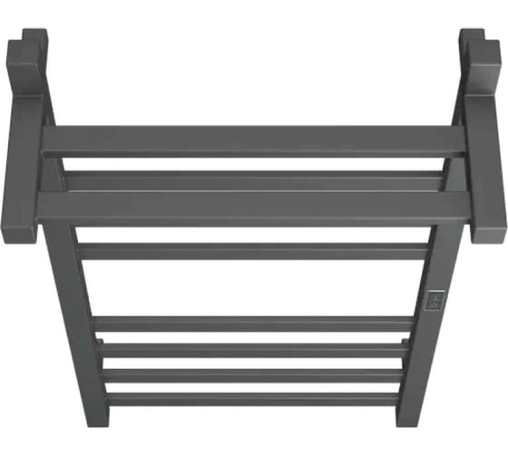Полотенцесушитель электрический профильный с полкой Bauedge BAU Hotel Shelf Gun Grey 50x100, 8 планок, универсальный, темно-серый металлик DB-0087