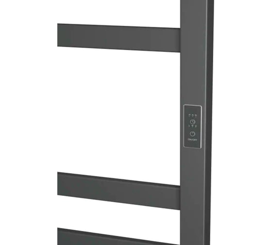 Полотенцесушитель электрический профильный с полкой Bauedge BAU Hotel Shelf Gun Grey 50x100, 8 планок, универсальный, темно-серый металлик DB-0087