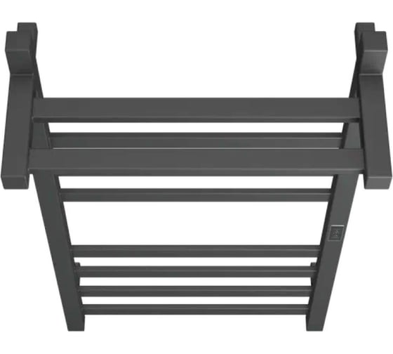 Полотенцесушитель электрический профильный с полкой Bauedge BAU Hotel Shelf Gun Grey 50x80, 6 планок, универсальный, темно-серый металлик DB-0088
