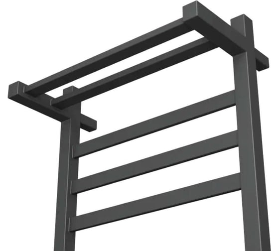 Полотенцесушитель электрический профильный с полкой Bauedge BAU Hotel Shelf Gun Grey 50x80, 6 планок, универсальный, темно-серый металлик DB-0088