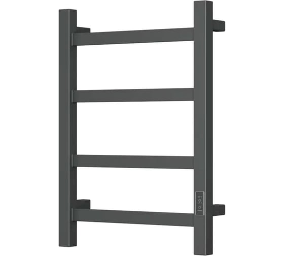 Полотенцесушитель электрический профильный Bauedge BAU Hotel Gun Grey 40x60, 4 планки, универсальный, темно-серый металлик DB-0091 1