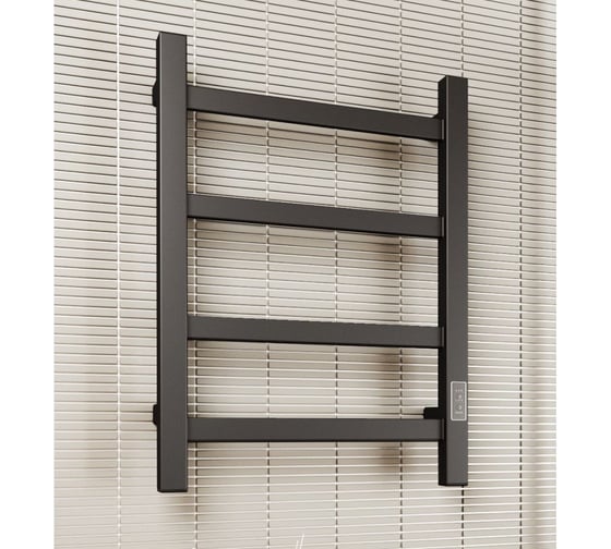 Полотенцесушитель электрический профильный Bauedge BAU Hotel Gun Grey 40x60, 4 планки, универсальный, темно-серый металлик DB-0091