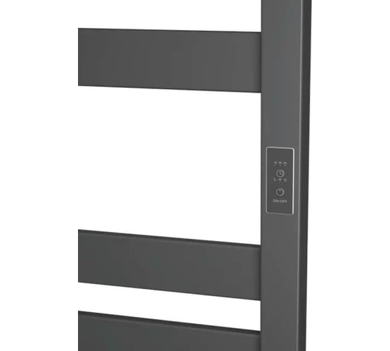 Полотенцесушитель дизайнерский электрический Bauedge профильный BAU Elite Gun Grey 50x80, 8 планок, универсальный, темно-серый металлик DB-0099